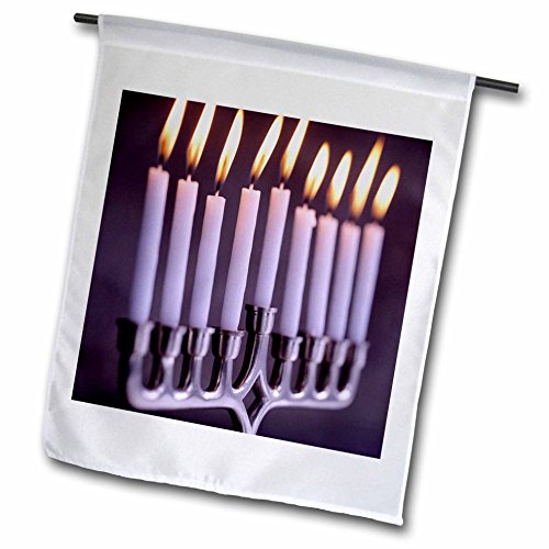 3dRose fl_4580_1 Hanukkah Candles Garden Flag 12 by 18-Inch