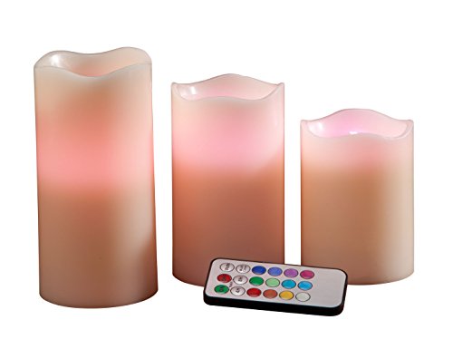 Color Changing LED Candles Set of 3 with Remote