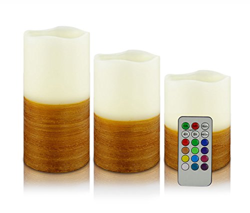 Intsun Led Candle Set Of 3 4&quot 5&quot 6&quot Battery Operated Outdooramp Indoor Color Changing Candles With Remote Control