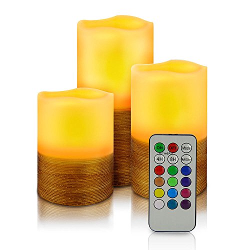 Intsun LED Candle Set of 3 4 5 6 Battery Operated Outdoor Indoor Color Changing Candles with Remote Control Timer for Decoration Festivals Weddings Christmas etc