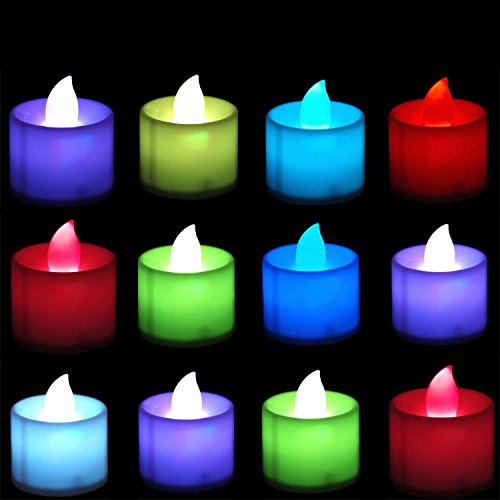 Led Flameless Color Changing Tealight Candles Battery Operated-12pcspack