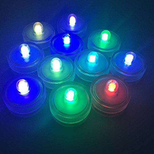 Waterproof Flameless Candles Led Tea Light For Decoration Pack Of 12 multi-colored-automatic Changing