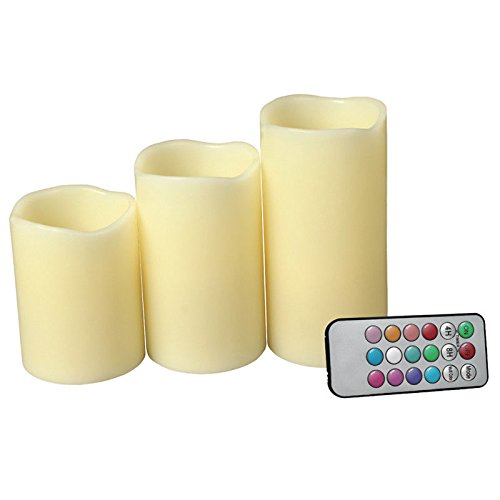 Flameless Color Changing LED Candles with Remote 3 Pack