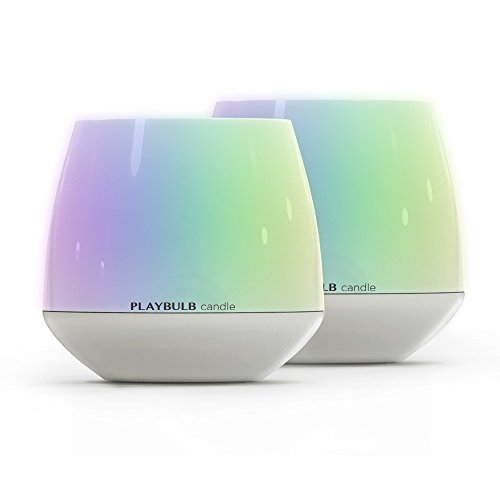 Pack of 2 PLAYBULB Candle smart Bluetooth color-changing scented LED candle with free PLAYBULB X App control flameless candle able to blow onoff night light candle holder wedding dÃ©cor