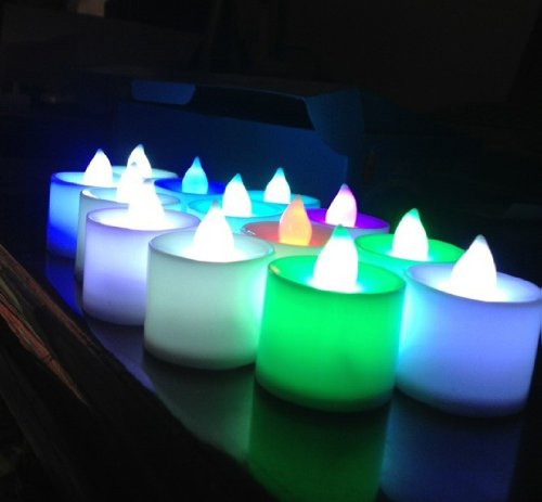Samyo Set Of 24 Battery Flamelessamp Smokeless Color-changing Led Tealight Candles