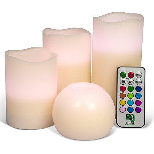 4 Candle Set With Remote Control Includes 3 Flameless Led Wax Pillar Candles With Realistic Flickering Flame And