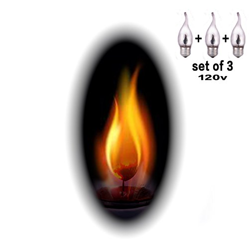 Flickering Orange Glow Flame Light Bulb for Christmas Halloween and other Decoration Pack of 3