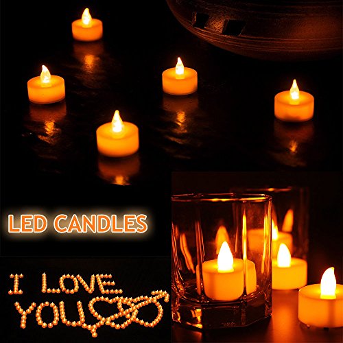 LED Flameless Tealights Battery Operated Flickering Tea Light Candles 24 pcs