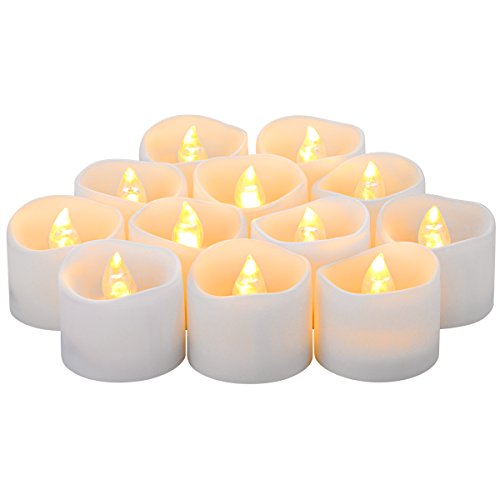 Oria Flameless Candles Christmas Realistic and Bright Flickering Bulb Battery Operated Fake LED Tea Light for Christmas Festival Celebration 12 PCS Warm White