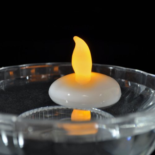 Set of 12 Floating LED Candles with Water Activated Flickering Lights