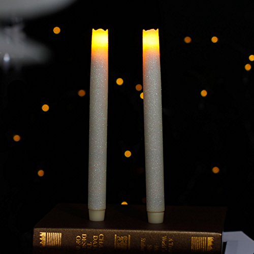 Home Impressions 9-inch Led Taper Flameless Candle Battery Operated  With 6-hour Timer Real Wax  2-pack