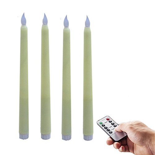 Nonno&ampzgf Religious Taper Candles Vigil Flameless Wax Ivory Taper Candles Led With Warm White Flickering10 Keys
