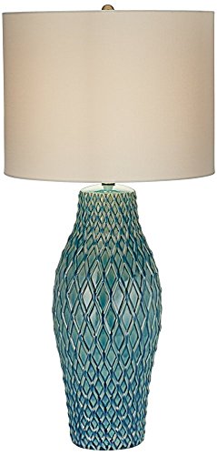 Kathy Ireland Nalu Blue Ceramic Table Lamp