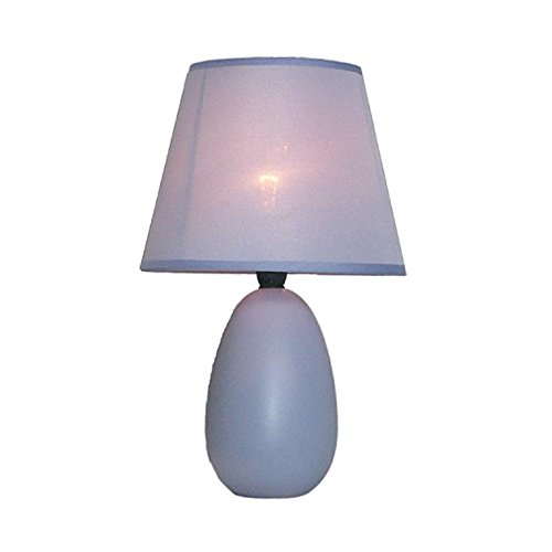 Simple Designs Small Purple Oval Ceramic Table Lamp
