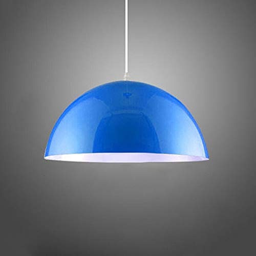 KLSJJ Industrial Barn Pendant Light LED Vintage Style Hanging Barn Lampshade FixtureE27 Base for Kitchen Pool Table Dining Room Bar Counter Color  Blue Size  D35cm