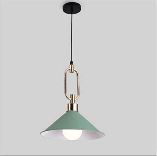 KODH Fashion Creative Wrought Iron Four-Color Pendant Lights E27 Bulb LED Light Living Room Dining Room Lighting Fixture Color  Green Size  Warm White