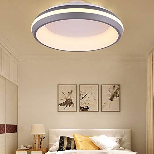 KUVV Perfecto Modern Minimalist Round LED Ceiling Lamp Office Personality Living Room Lamp Master Bedroom Dining Room Lighting 637cm Color  Gray Size  D48cm