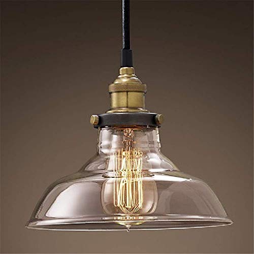 XAJGW One Light Chandeliers Modern Clear Glass Pendant Lighting Oil Rubbed Bronze Dining Room Lighting Fixtures Hanging Contemporary Lamp Semi Flush Mount Ceiling Lights