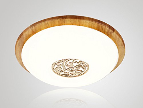 Chinese wood bedroom lamp led round ceiling lamp den balcony aisle minimalist decorative ceiling lights Size  White Light