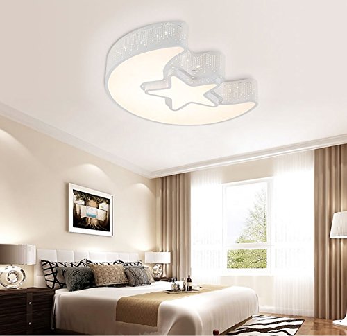 Crystal Creative moon and the stars cozy room bedroom lamp LED Ceiling  Color  50x8cm 