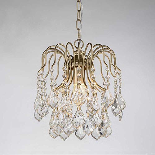 Durable 30 30 35cm American Country of French Crystal Lamp Lights Small Crystal Chandelier Restaurant Entrance Bedroom Lamp Safe