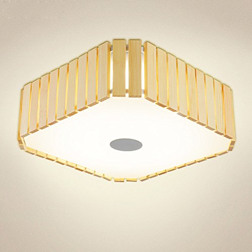 Led ceiling lamp modern minimalist Japanese-style bedroom lamp study lamp lighting warm wood timber lamp  Size  37x12cm 