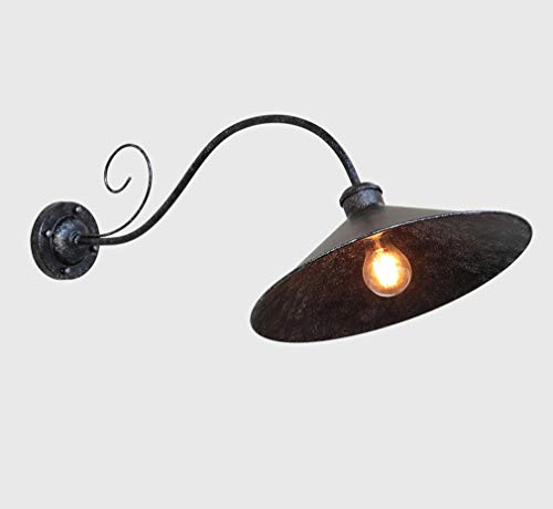 Outdoor Wall Light Retro Lighting Wall Lantern Decorative for Garden Cafe Corridor Bar Doorway Street Wall Lamp E27 Not Included Bulb Black-B