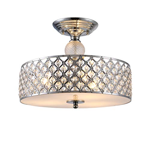 Modern Chandelier Crystal Raindrop Chandelier Lighting Flush Mount LED Ceiling Light Fixture Pendant Lamp for Dining Room Bathroom Bedroom Livingroom