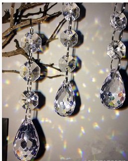 Urparcel Lighting Decoration Flat Waterdrop for Wedding Bedroom Decoration Chandeliers Art Projectss30pcsgroup