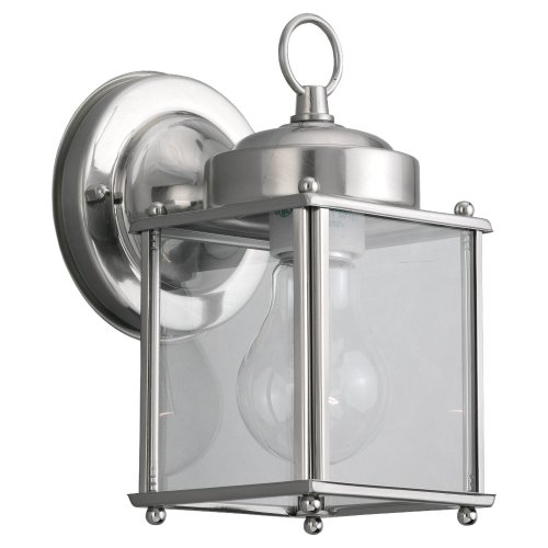 Sea Gull Lighting 8592-965 Single-light Outdoor Wall Lantern With Clear Glass Antique Brushed Nickel