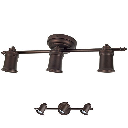 3 Bulb Wall or Ceiling Mount Track Light Fixture Kitchen and Dining Room - Oil Rubbed Bronze Model  Outdoor Hardware Store