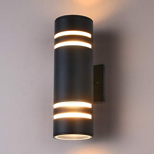 Outdoor Wall Light Fixture Gray Aluminum Modern Wall Lamp Waterproof Cylinder Porch Light Wall Sconce for Garden Patio ETL Listed