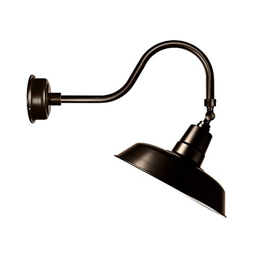 Cocoweb 12 Led Vintage Barn Light with Included Contemporary Arm and Swivel in Mahogany Bronze - BOAW12MB-22D-SWD