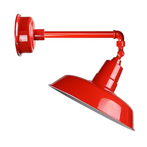 Cocoweb 12 Led Vintage Barn Light with Included Metropolitan Arm and Swivel in Red - BOAW12CR-1R-SWR