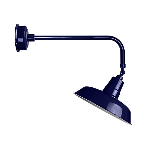 Cocoweb 12 Led Vintage Barn Light with Included Traditional Arm and Swivel in Cobalt Blue - BOAW12CB-8CB-SWCB