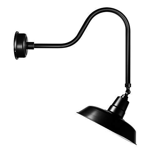 Cocoweb 16 Led Vintage Barn Light with Included Sleek Arm and Swivel in Matte Black - BOAW16FB-24FB-SWFB