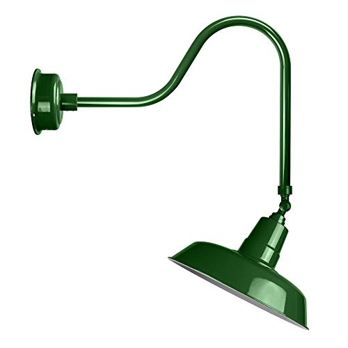 Cocoweb 16 Led Vintage Barn Light with Included Sleek Arm and Swivel in Vintage Green - BOAW16VG-24G-SWG