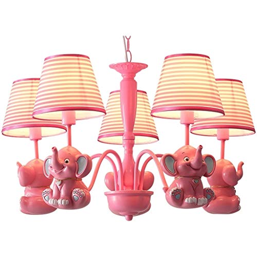 Ceiling Lights Elephant Chandelier Cartoon Pink Childrens Room Chandelier Princess Room Bedroom Light Girl Room Chandelier Lighting Color  Red Size  70cm40cm