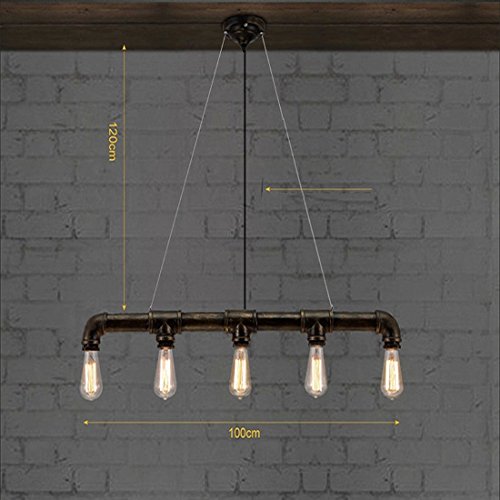 Haixiang Classic Chandelier Retro Water Pipe Ceiling Light 5 Bulbs Pendant Lamp For Hall Dinning Room Restaurant