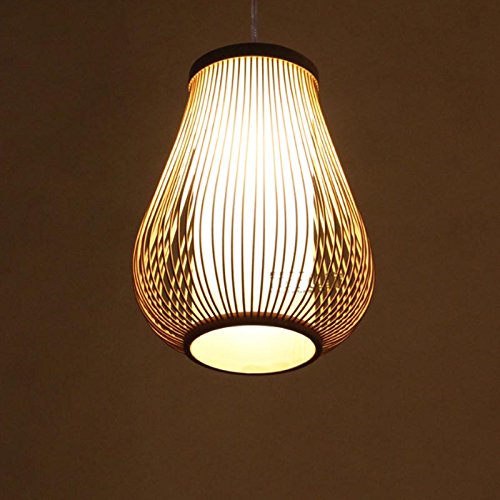 Petrelking Weave Lantern Ceiling Light Natural Bamboo Pendant Lamp For Hallway Dinning Room