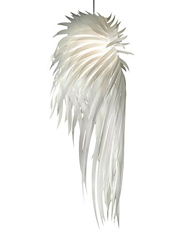 Ssby Modern Pendant Light Romantic Novelty White Angel Wings Pp Plastic Feather Bedroom Dinning Room Home Decor