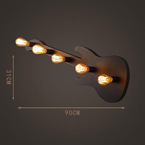 Entrance Aisle Staircase Creative Restaurant Bar Barn Wall Lamp E27 Edison 5 Lights Retro American Retro Industrial Retro Iron Guitar Wall Lamp Decoration Wall Light Sconce