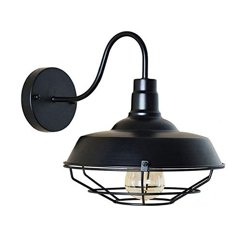 KY LEE Black Wall Sconce Lighting Gooseneck Barn Wall Light Industrial Vintage Farmhouse Wall Lamp Led Porch Light for Indoor Bathroom