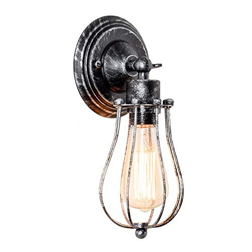 Wire Cage Wall Sconce Licperron Adjustable Industrial Wall Sconce 2 Pack Vintage Style Rustic Wall Sconce Industrial Light Retro Metal Barn Wall lamp Indoor Farmhouse Lights Fixture Adjustable Vinta
