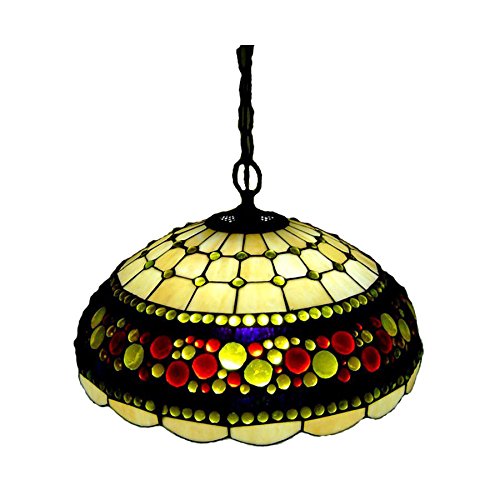FUMAT E27 18 European Bead Tiffany Pendant Lamp Color Glass Dining Room Lighting 18