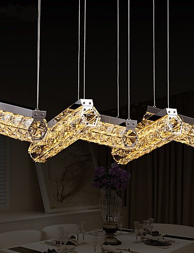 WCG Dining Room Lamp LED Dining Pendant Lamp Five Crystal Pendant Lamp Five Lighting Bar Restaurant Hanging Lamps 8802  white-90-240v