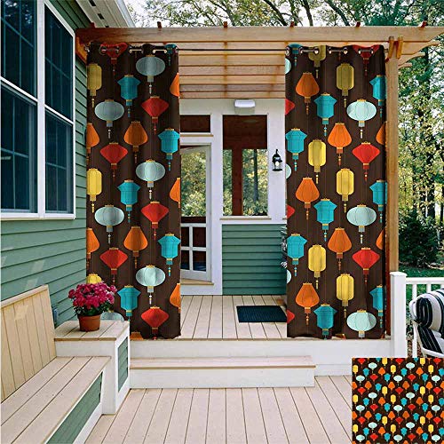 AFGG Curtains for BedroomLantern Chinese New Year OrientalWaterproof Patio Door PanelW108x108L