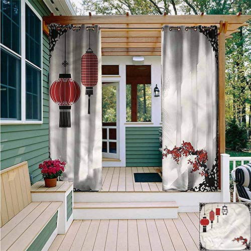 AFGG Curtains for BedroomLantern Minimalist New YearWaterproof Patio Door PanelW84x108L