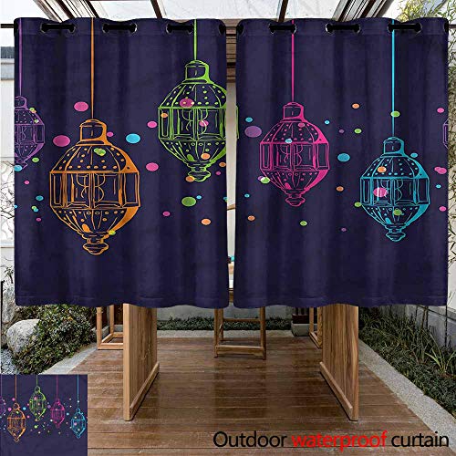 Sunnyhome Curtains for Bedroom Lantern Candles in The Night Simple Stylish W 72 XL 72