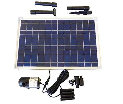 Solar Water Pump Kit 400GPH with 12V Brushless Submersible Water Pump and 20 Watt Solar Panel for DIY Solar Powered Pond Fountain Water Feature Hydroponics Aquarium Aquaculture